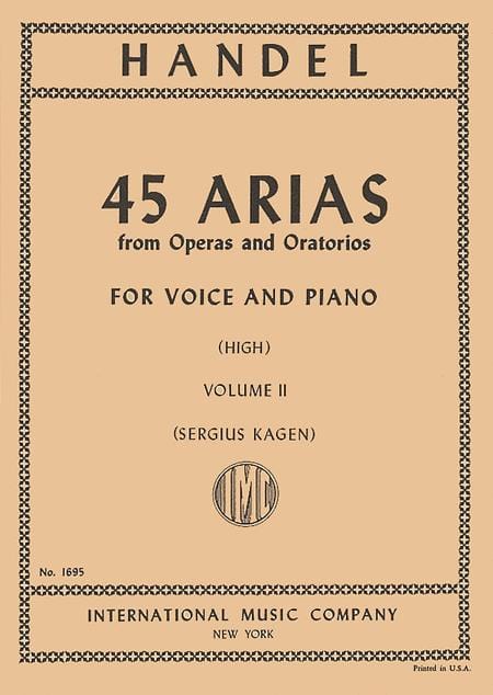 45 ARIAS from Operas and Oratorios for Voice and Piano (High Voice) 韓德爾 詠唱調歌劇神劇聲樂鋼琴聲樂 | 小雅音樂 Hsiaoya Music
