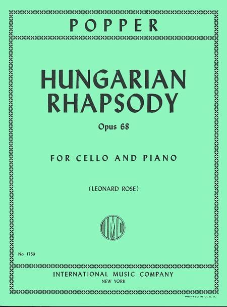 Hungarian Rhapsody, Opus 68 波珀爾 匈牙利狂想曲 作品 大提琴 (含鋼琴伴奏) 國際版 | 小雅音樂 Hsiaoya Music