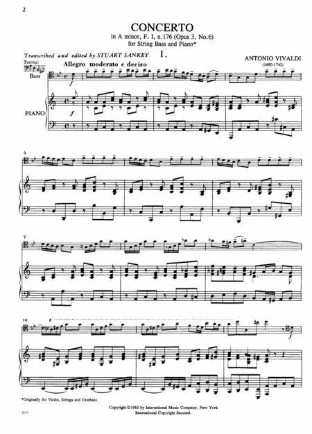Concerto in A minor RV 356, Opus 3, No. 6 (solo tuning) 韋瓦第 協奏曲 小調 作品 低音大提琴 (含鋼琴伴奏) 國際版 | 小雅音樂 Hsiaoya Music