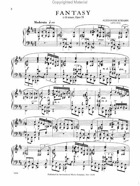 Fantasy in B minor, Opus 28 斯克里亞賓 幻想曲 小調作品 鋼琴獨奏 國際版 | 小雅音樂 Hsiaoya Music