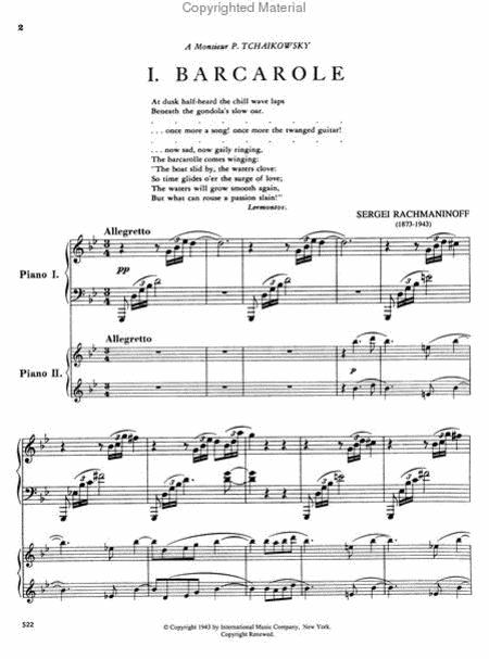 Fantasy (Suite No. 1), Opus 5 拉赫瑪尼諾夫 幻想曲組曲 作品 雙鋼琴 國際版 | 小雅音樂 Hsiaoya Music