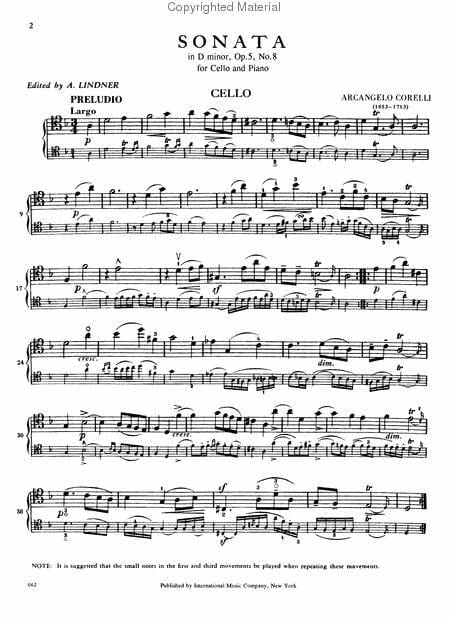 Sonata in D minor, Op. 5 No. 8 柯雷里阿爾坎傑羅 奏鳴曲 小調 大提琴 (含鋼琴伴奏) 國際版 | 小雅音樂 Hsiaoya Music