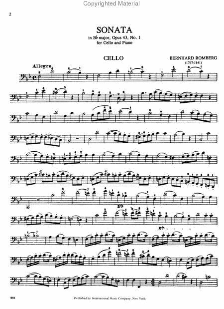 Sonata in B flat major, Op. 43 No. 1 隆貝爾格伯恩哈德 奏鳴曲 大調 大提琴 (含鋼琴伴奏) 國際版 | 小雅音樂 Hsiaoya Music