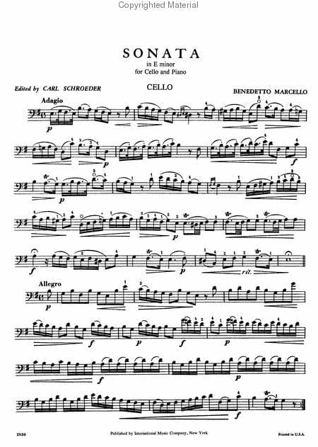 Sonata in E minor 馬爾切羅貝內代托 奏鳴曲 小調 大提琴 (含鋼琴伴奏) 國際版 | 小雅音樂 Hsiaoya Music