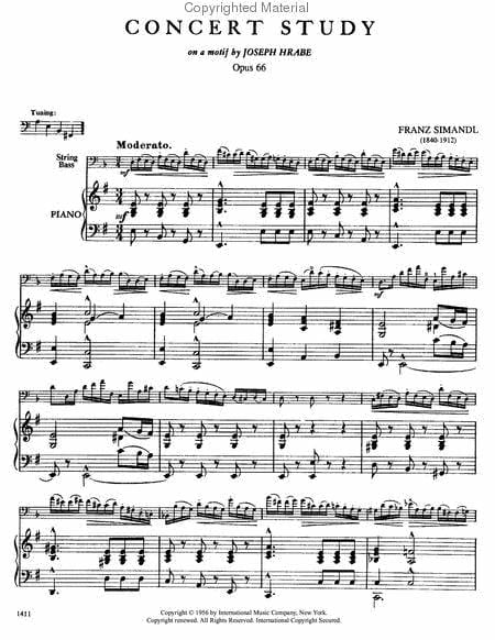 Concert Study in E minor, Opus 66 (solo tuning) 音樂會 小調作品 低音大提琴 (含鋼琴伴奏) 國際版 | 小雅音樂 Hsiaoya Music