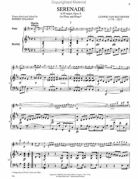 Serenade In D Major, Opus 8 - Flute/Piano 貝多芬 小夜曲 大調作品長笛鋼琴 長笛 (含鋼琴伴奏) 國際版 | 小雅音樂 Hsiaoya Music