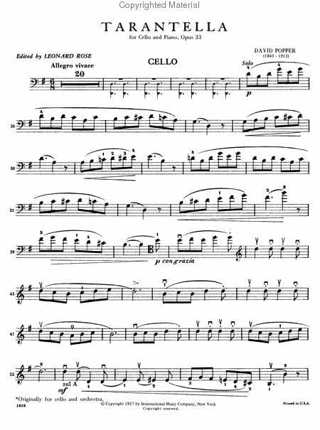 Tarantella, Opus 33 波珀爾 塔蘭泰拉作品 大提琴 (含鋼琴伴奏) 國際版 | 小雅音樂 Hsiaoya Music