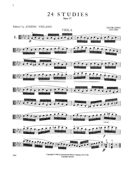 24 Studies, Op. 37 (preparatory to Kreutzer and Rode Studies) 董特 練習曲 中提琴獨奏 國際版 | 小雅音樂 Hsiaoya Music