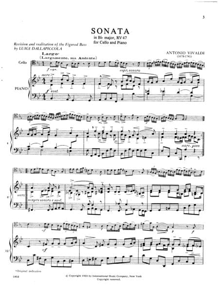 Six Sonatas, RV 47, 41, 43, 45, 40, 46 韋瓦第 奏鳴曲 大提琴 (含鋼琴伴奏) 國際版 | 小雅音樂 Hsiaoya Music