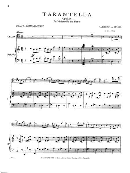 Tarantella, Opus 23 塔蘭泰拉作品 大提琴 (含鋼琴伴奏) 國際版 | 小雅音樂 Hsiaoya Music