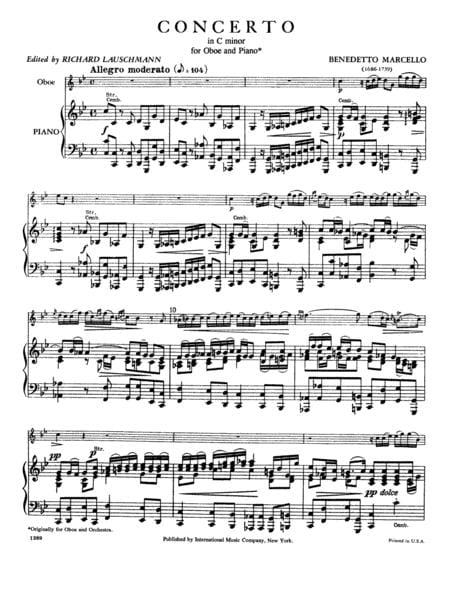 Concerto in C minor 馬爾切羅貝內代托 協奏曲 小調 雙簧管 (含鋼琴伴奏) 國際版 | 小雅音樂 Hsiaoya Music