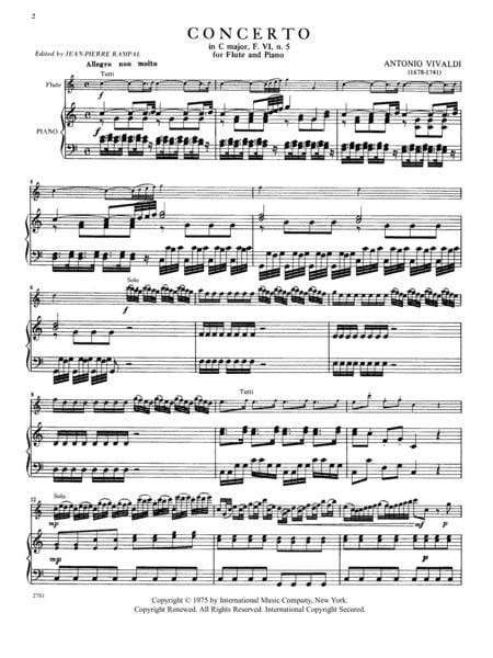 Concerto in C Major, RV 444, Piccolo (Recorder) 韋瓦第 協奏曲 大調 短笛 長笛 (含鋼琴伴奏) 國際版 | 小雅音樂 Hsiaoya Music