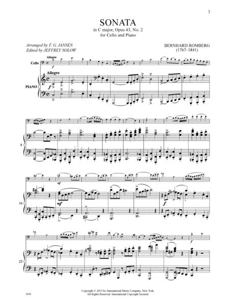 Sonata in C Major, Op. 43, No. 2 隆貝爾格伯恩哈德 奏鳴曲 大調 大提琴 (含鋼琴伴奏) 國際版 | 小雅音樂 Hsiaoya Music