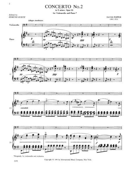 Concerto No. 2 in E minor, Op. 24 波珀爾 協奏曲 小調 大提琴 (含鋼琴伴奏) 國際版 | 小雅音樂 Hsiaoya Music