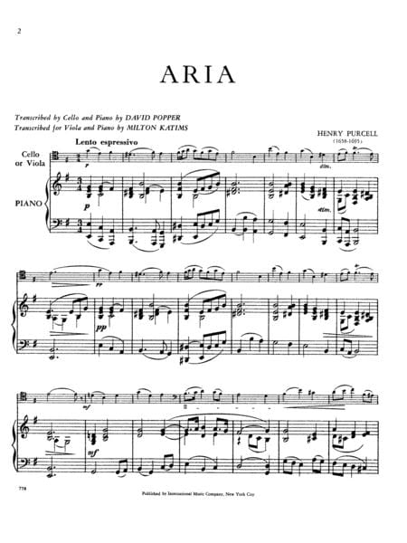 Aria What Shall I Do (from Dioclesian) 珀瑟爾 詠唱調 迪奧克萊西恩 中提琴 (含鋼琴伴奏) 國際版 | 小雅音樂 Hsiaoya Music