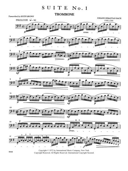 Six Cello Suites 巴赫約翰瑟巴斯提安 大提琴組曲 長號獨奏 國際版 | 小雅音樂 Hsiaoya Music