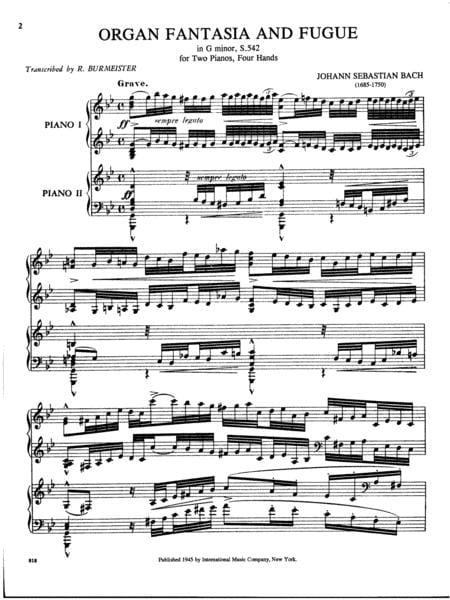 Organ Fantasia & Fugue in G minor 巴赫約翰瑟巴斯提安 管風琴幻想曲復格曲 小調 雙鋼琴 國際版 | 小雅音樂 Hsiaoya Music