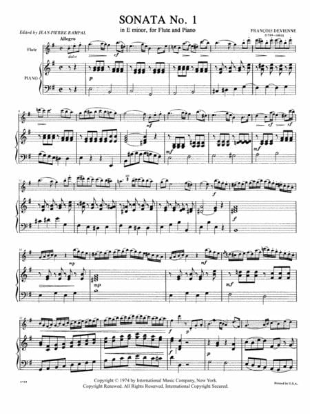 Sonata in E minor, Opus 58, No. 1 戴維安 奏鳴曲 小調作品 長笛 (含鋼琴伴奏) 國際版 | 小雅音樂 Hsiaoya Music