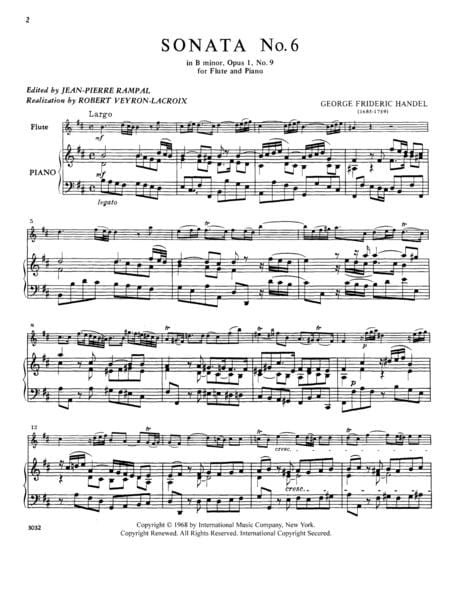 Ten Sonatas Volume II 韓德爾 奏鳴曲 長笛 (含鋼琴伴奏) 國際版 | 小雅音樂 Hsiaoya Music