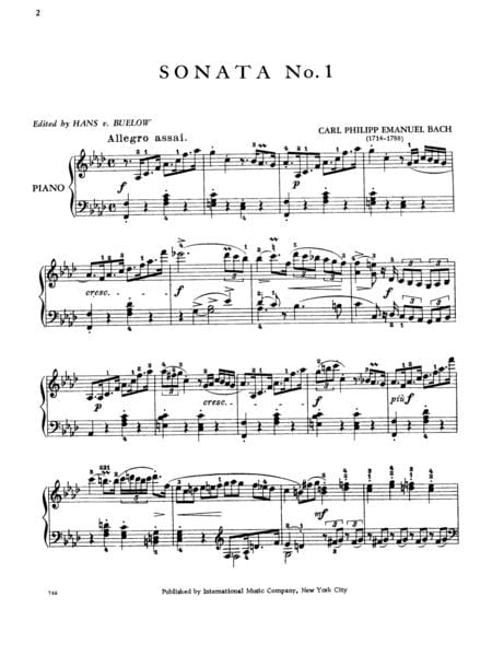 Six Sonatas 巴赫卡爾菲利普艾曼紐 奏鳴曲 鋼琴獨奏 國際版 | 小雅音樂 Hsiaoya Music
