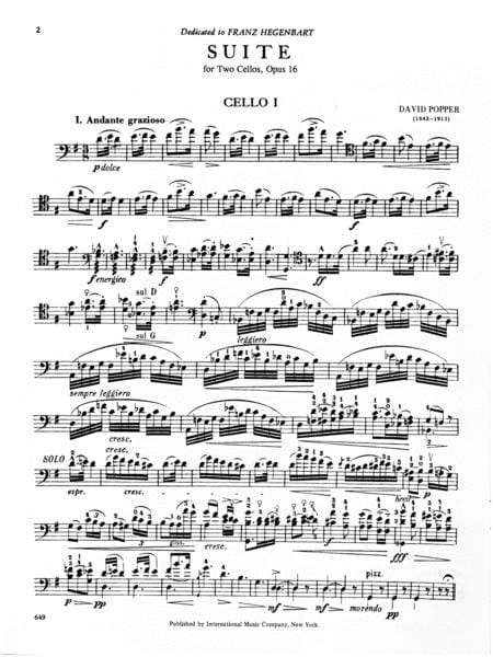 Suite, Opus 16 波珀爾 組曲作品 雙大提琴 國際版 | 小雅音樂 Hsiaoya Music