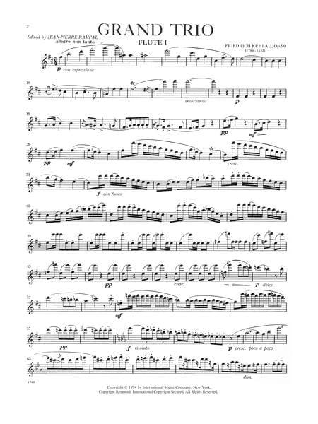Grand Trio in B minor, Opus 90 庫勞 三重奏 小調作品 長笛 (3把以上) 國際版 | 小雅音樂 Hsiaoya Music
