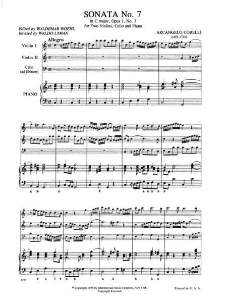 12 Sonatas, Opus 1 (with Cello ad lib.) - Volume III 柯雷里阿爾坎傑羅 奏鳴曲作品 大提琴 小提琴 (2把以上含鋼琴伴奏) 國際版 | 小雅音樂 Hsiaoya Music