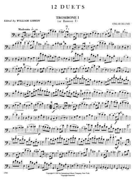 Twelve Duets for Two Trombones or Two Bassoons: Volume II 二重奏 長號 | 小雅音樂 Hsiaoya Music
