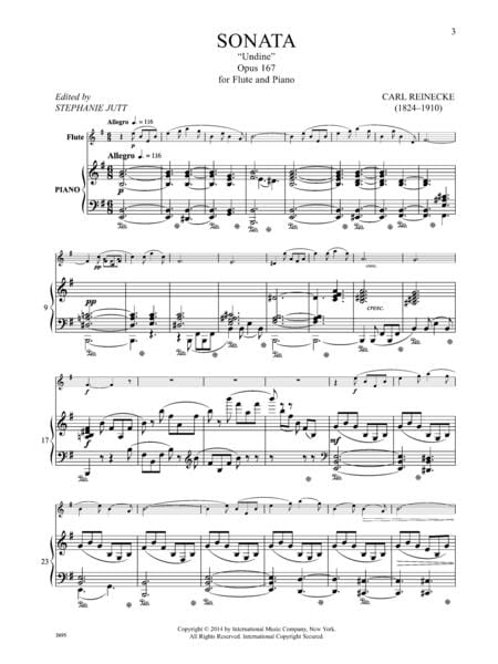 Sonata Undine, Opus 167 萊內克 奏鳴曲水妖作品 長笛 (含鋼琴伴奏) 國際版 | 小雅音樂 Hsiaoya Music