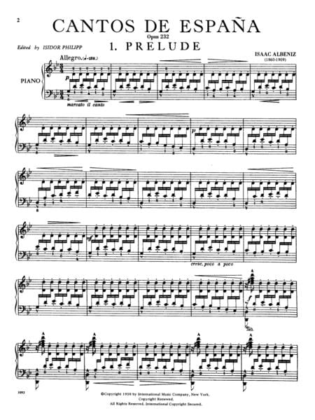 Cantos de Espana (Airs of Spain), Opus 232 阿爾貝尼士 西班牙之歌 作品 鋼琴獨奏 國際版 | 小雅音樂 Hsiaoya Music