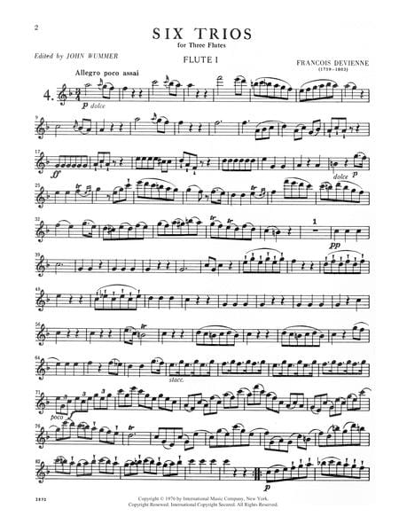 Six Trios: Volume II 戴維安 三重奏 長笛 (3把以上) 國際版 | 小雅音樂 Hsiaoya Music