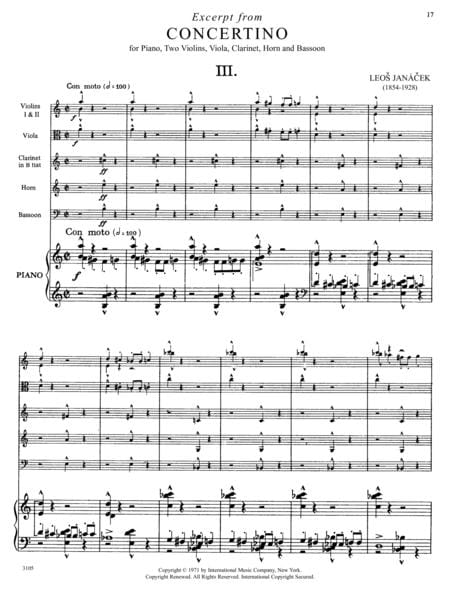 Concertino for 2 Violins, Viola, Clarinet in E-flat & B-flat, Horn, Bassoon & Piano 小協奏曲 小提琴中提琴 法國號鋼琴 | 小雅音樂 Hsiaoya Music