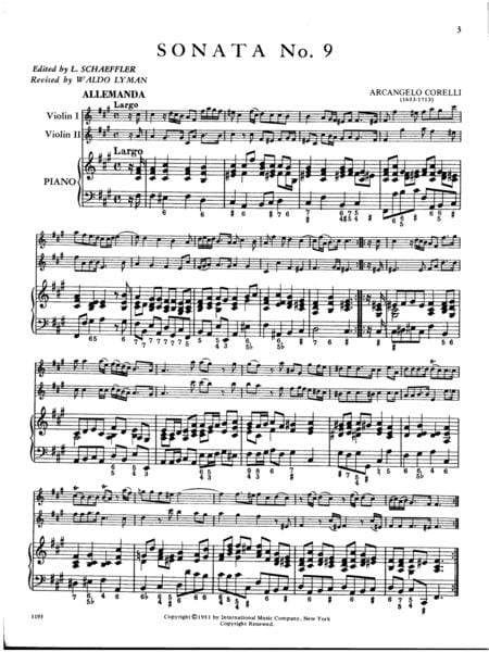 12 Sonatas, Opus 2 (with Cello ad lib.) - Volume III 柯雷里阿爾坎傑羅 奏鳴曲作品 大提琴 小提琴 (2把以上含鋼琴伴奏) 國際版 | 小雅音樂 Hsiaoya Music