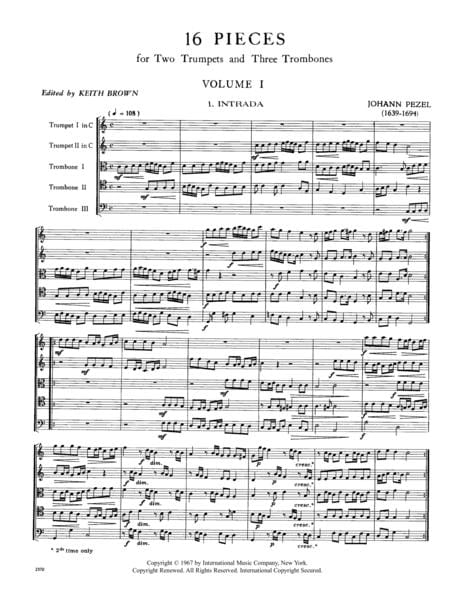 16 Pieces for 2 Trumpets in C, 2 Tenor Trombones & Bass Trombone - Volume I 小品 小號 長號 | 小雅音樂 Hsiaoya Music