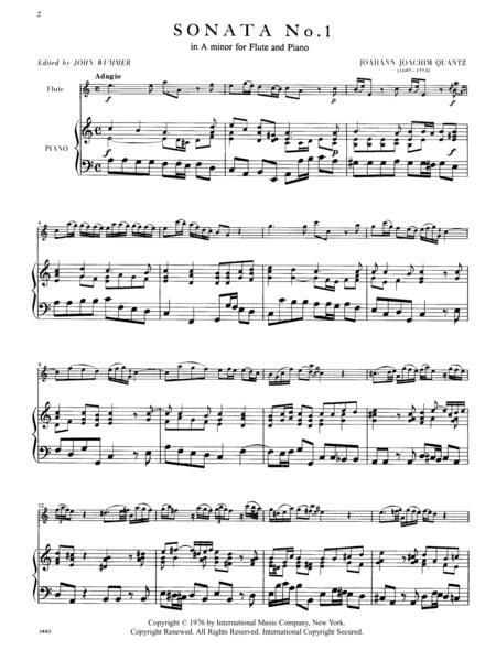 Three Sonatas in A minor, D Major, D Major 況茲 奏鳴曲 小調大調大調 長笛 (含鋼琴伴奏) 國際版 | 小雅音樂 Hsiaoya Music