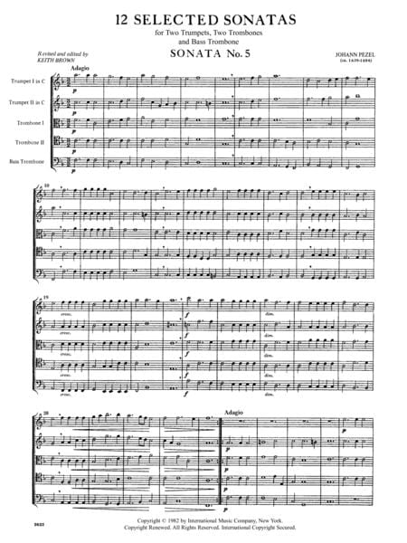 12 Selected Sonatas for 2 Trumpets in C, 2 Tenor Trombones & Bass Trombone - Volume II Sonatas 5-8 奏鳴曲 小號 長號 奏鳴曲 | 小雅音樂 Hsiaoya Music