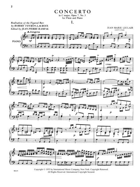 Concerto in C Major, Opus 7, No. 3 勒克雷爾 協奏曲 大調作品 長笛 (含鋼琴伴奏) 國際版 | 小雅音樂 Hsiaoya Music