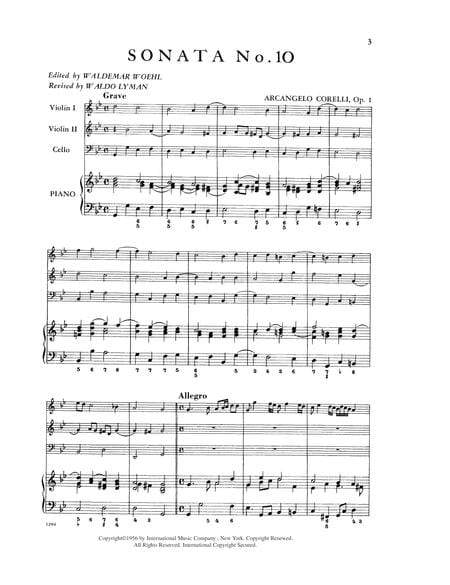 12 Sonatas, Opus 1 (with Cello ad lib.) - Volume IV 柯雷里阿爾坎傑羅 奏鳴曲作品 大提琴 小提琴 (2把以上含鋼琴伴奏) 國際版 | 小雅音樂 Hsiaoya Music