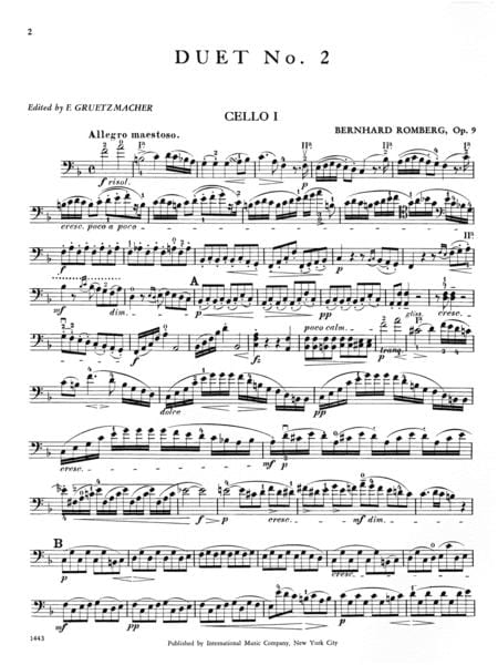 Duet No. 2 in F Major, Opus 9 隆貝爾格伯恩哈德 二重奏 大調作品 雙大提琴 國際版 | 小雅音樂 Hsiaoya Music