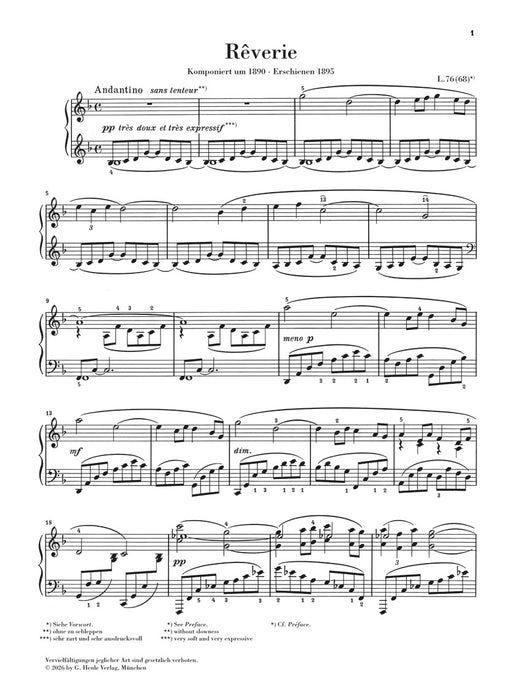 Debussy, Claude – Rêverie