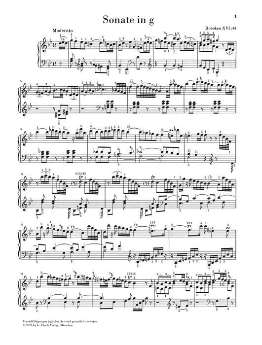 Haydn, Joseph – Piano Sonata in g minor Hob. XVI:44