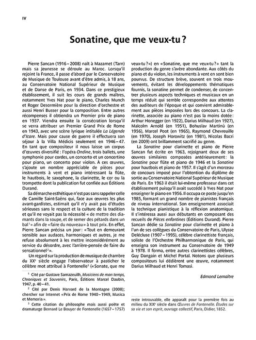 Sonatine for Clarinet in B-flat and Piano Music Francaise Series