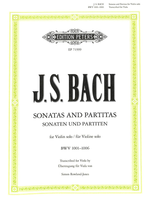 Sonatas & Partitas BWV 1001–1006 (Viola Solo) 巴赫约翰‧瑟巴斯提安 奏鸣曲 组曲 中提琴 独奏 彼得版