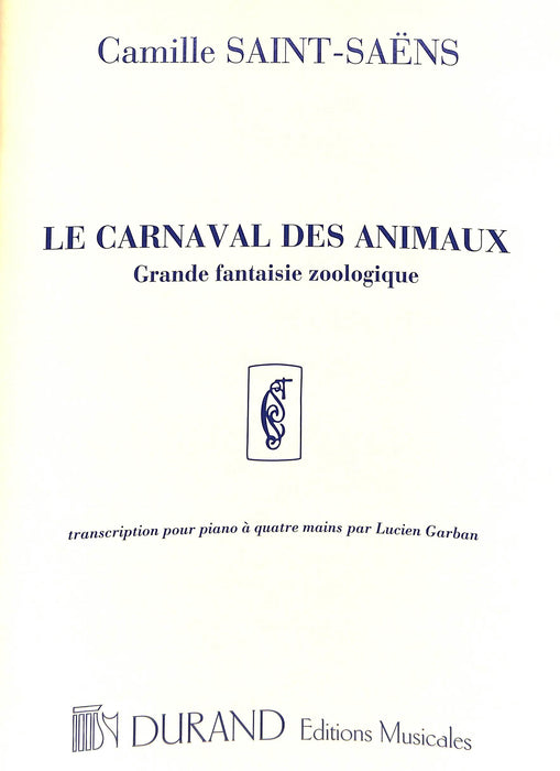 Le Carnaval des Animaux (Carnival of the Animals) Piano Duet
