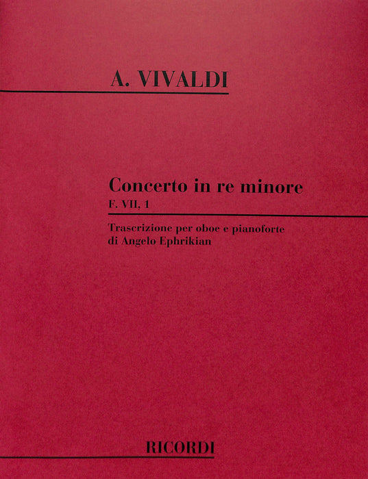 Concerto in D Minor for Oboe Strings and Basso Continuo, Op.8 No.9, RV454 Oboe and Piano Reduction