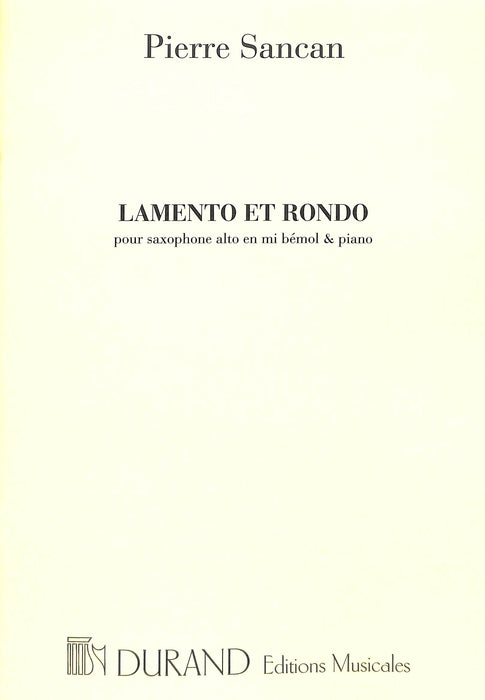Lamento et rondo Saxophone and Piano 輓歌 迴旋曲薩氏管 鋼琴