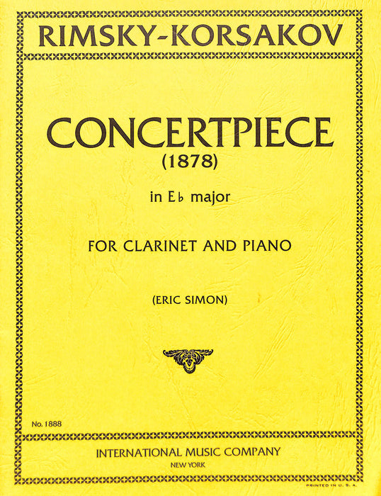 Concertpiece in E-flat (1877) 李姆斯基－柯薩科夫 音樂會小品 豎笛 (含鋼琴伴奏) 國際版