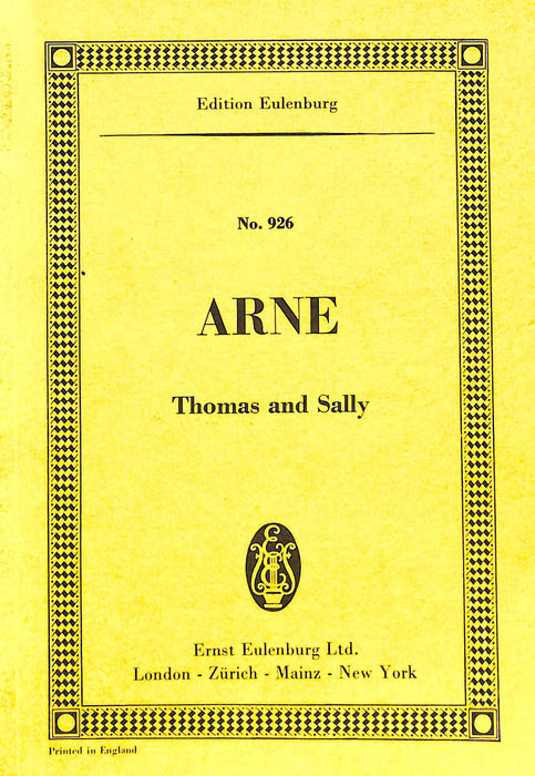 Thomas and Sally Dramatic Pastoral in Two Acts ．   