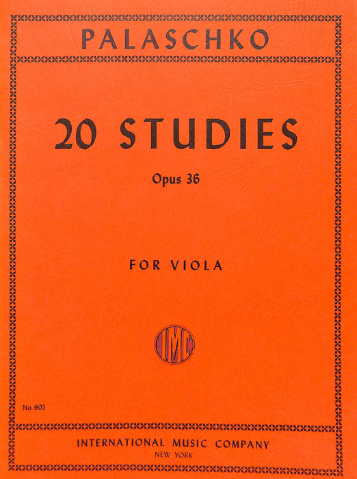 Twenty Studies, Opus 36 帕拉施科 練習曲 中提琴獨奏 國際版
