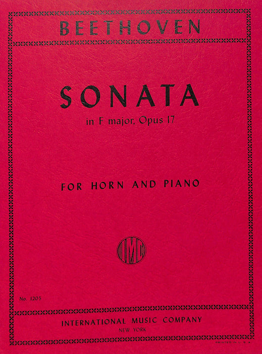 Sonata in F Major, Opus 17 貝多芬 奏鳴曲 F大調作品17 法國號 (含鋼琴伴奏) 國際版